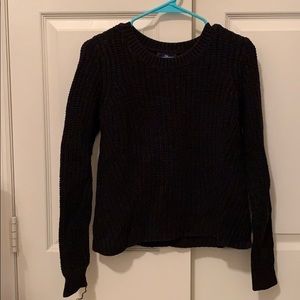 Black cable knit sweater